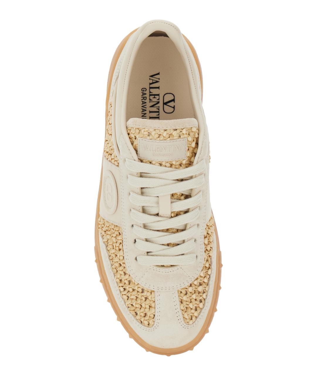 VALENTINO Бежевые кожаные кеды, фото 4