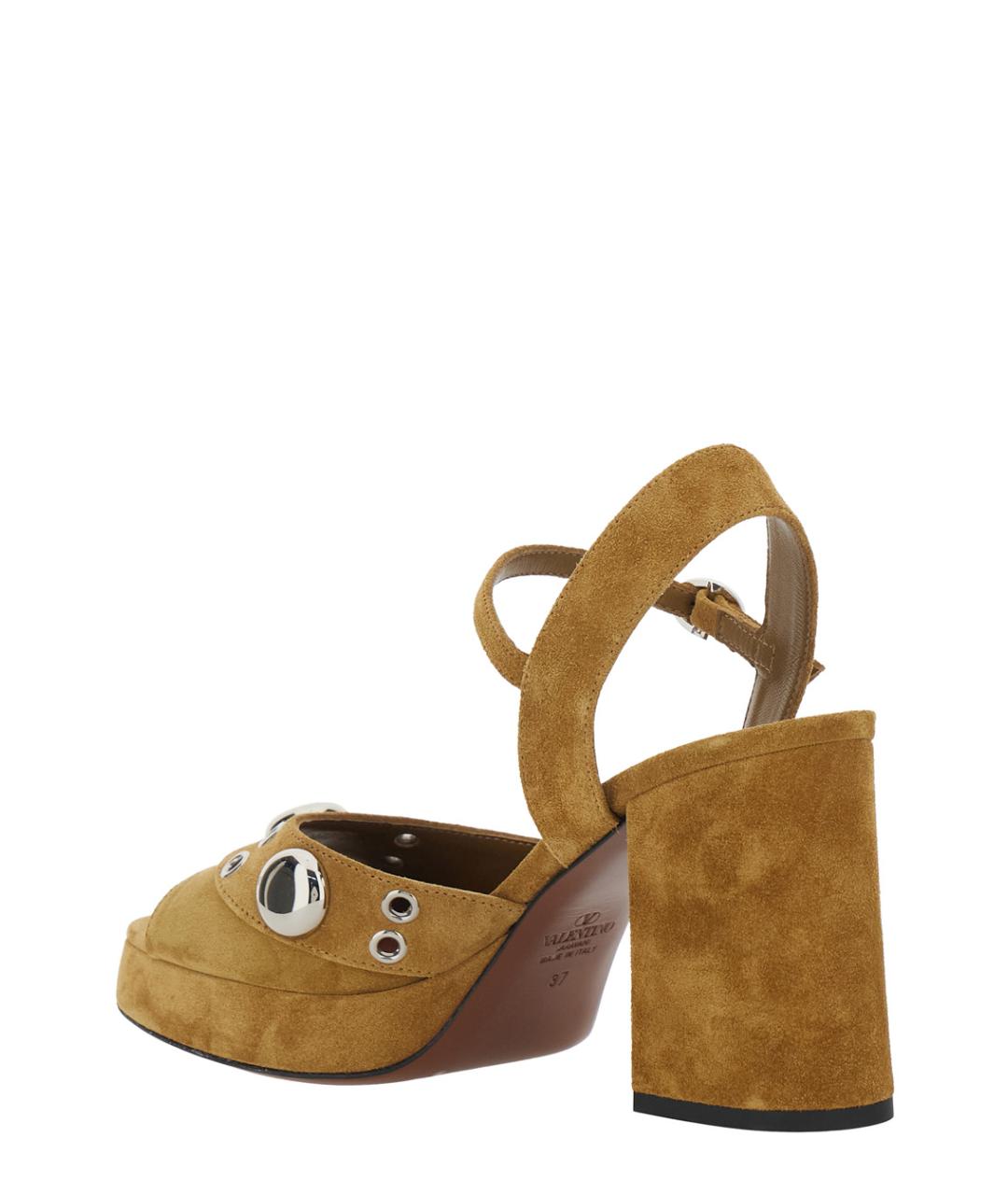 VALENTINO Коричневые замшевые босоножки, фото 3