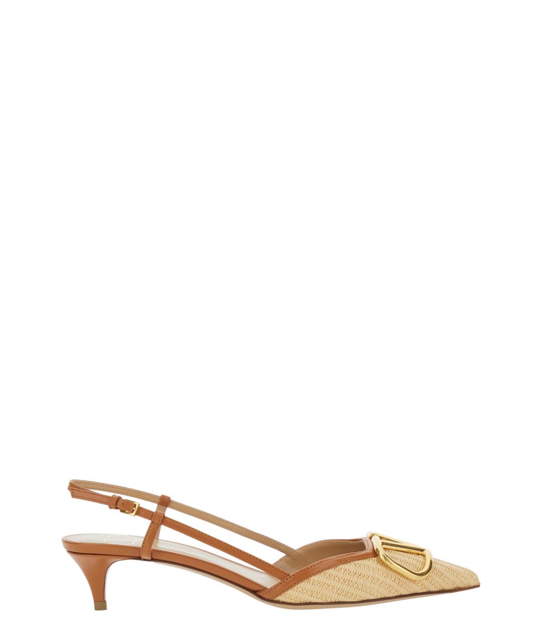 VALENTINO Бежевые текстильные туфли, фото 1