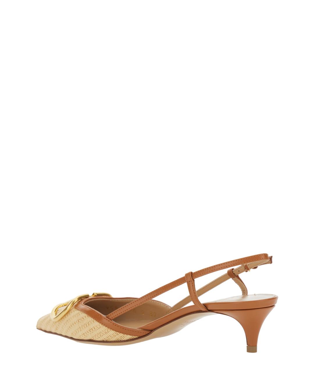 VALENTINO Бежевые текстильные туфли, фото 3