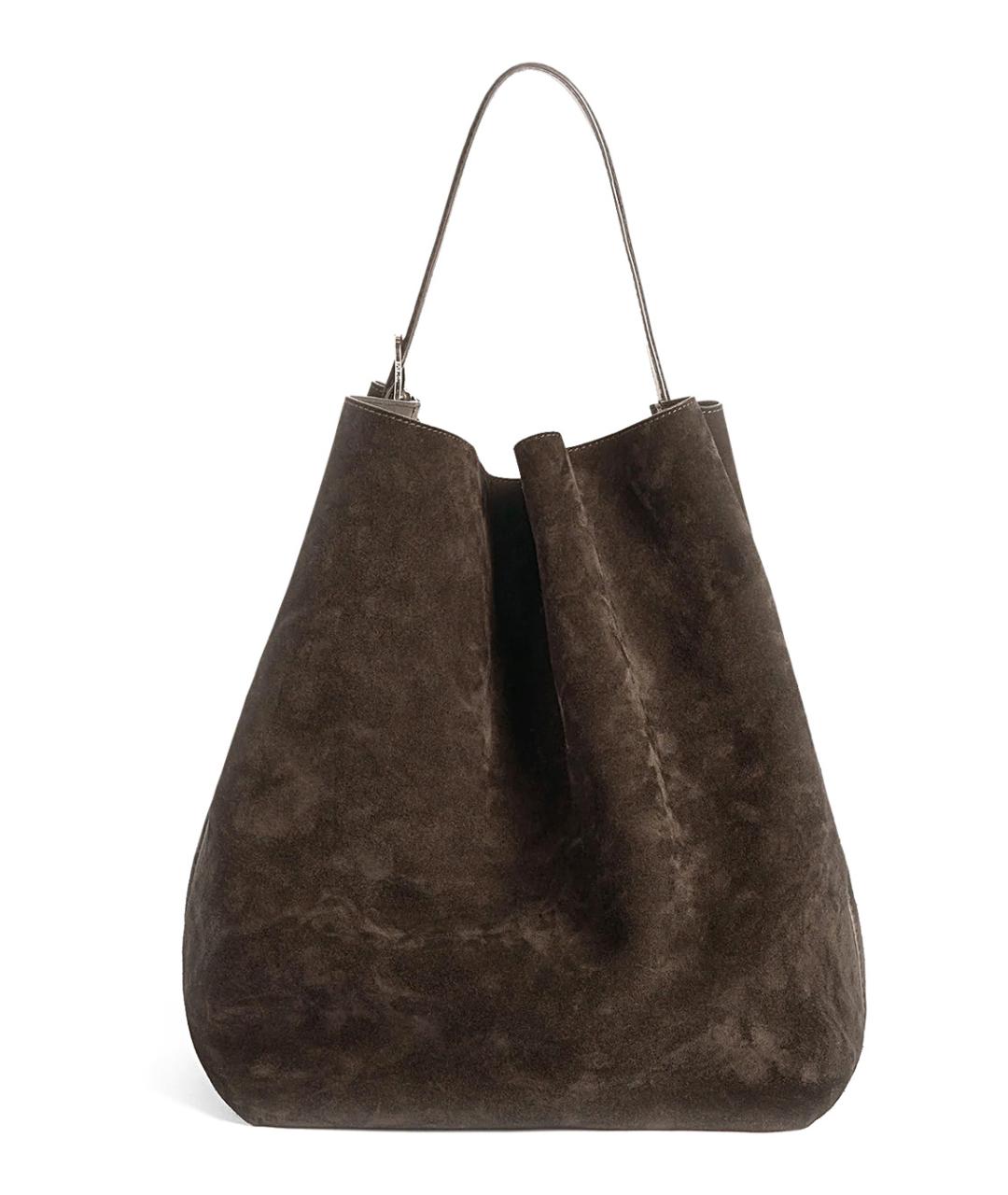 TOTEME Коричневая замшевая сумка тоут, фото 2