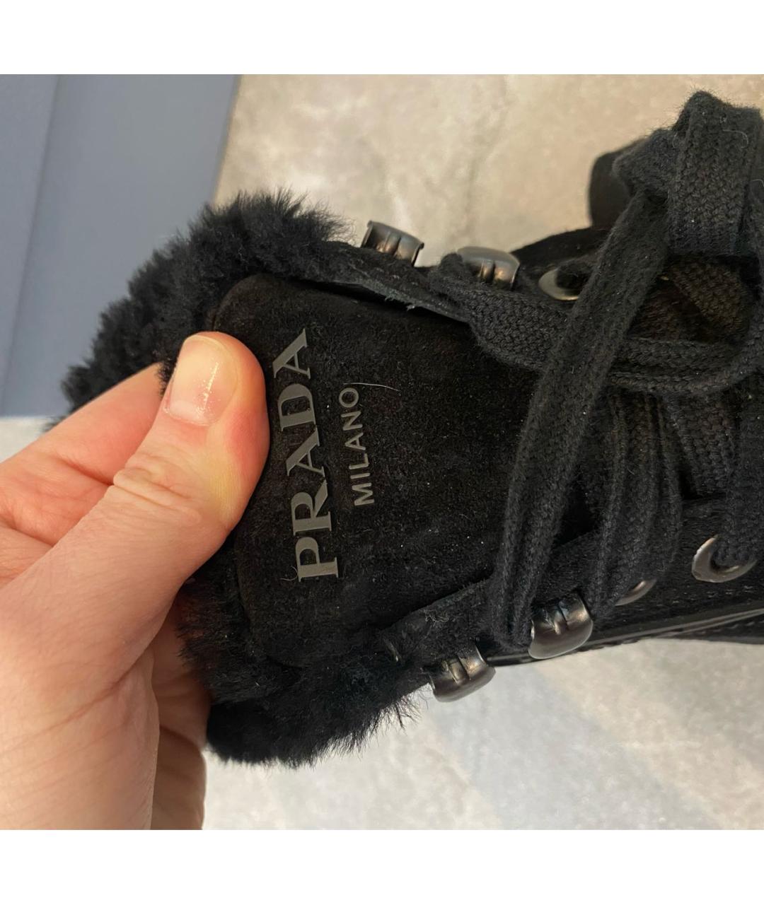PRADA Черные замшевые кроссовки, фото 5