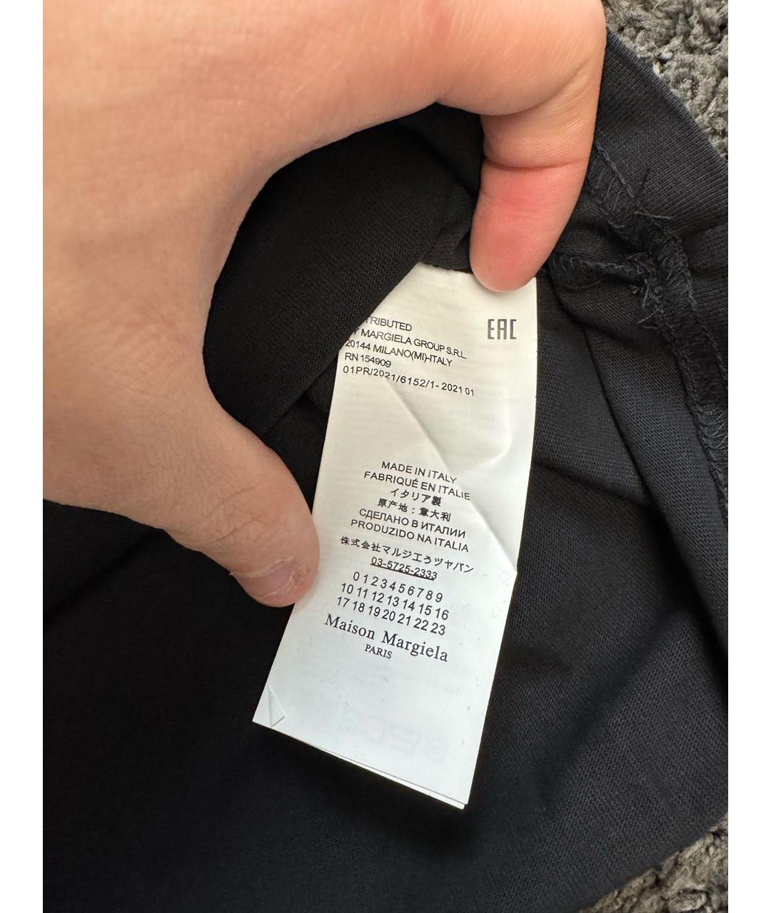 MM6 MAISON MARGIELA Черная хлопковая футболка, фото 3