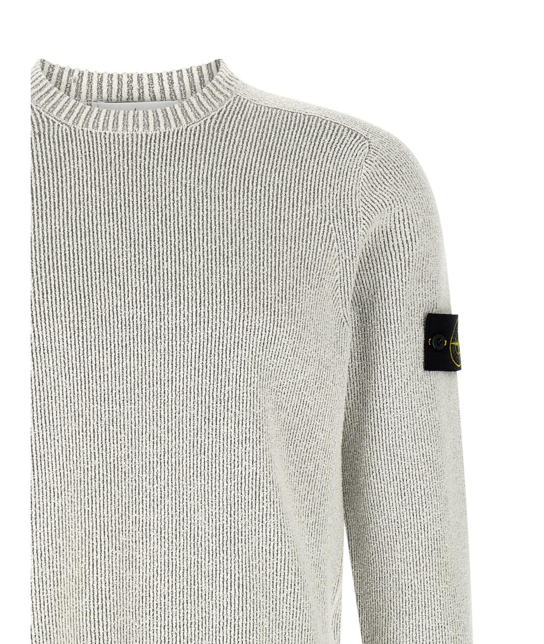 STONE ISLAND Серый хлопковый джемпер / свитер, фото 3