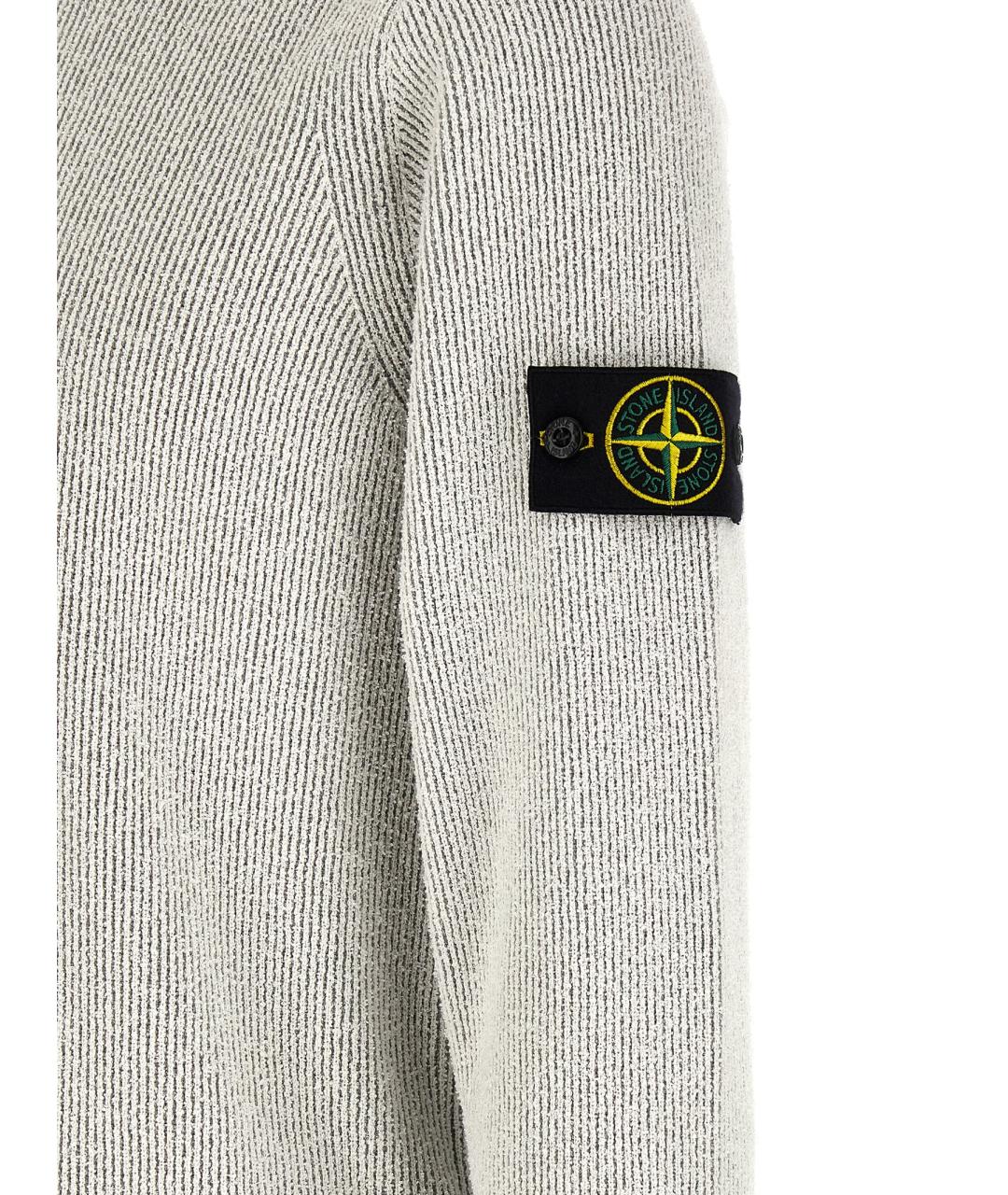 STONE ISLAND Серый хлопковый джемпер / свитер, фото 5