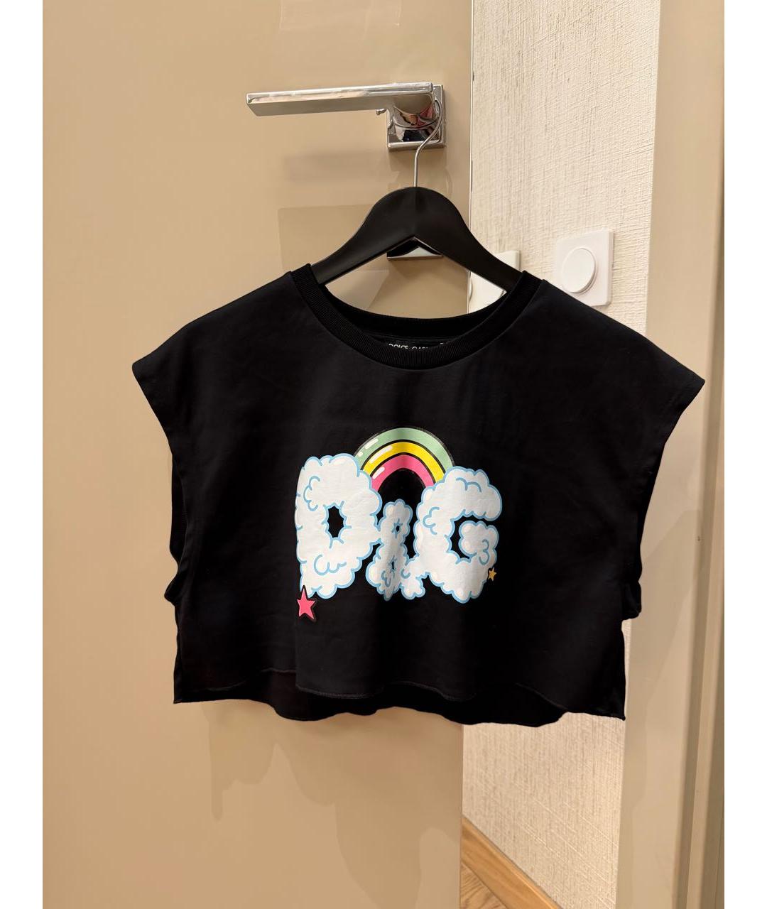 DOLCE&GABBANA Черная хлопковая футболка, фото 6