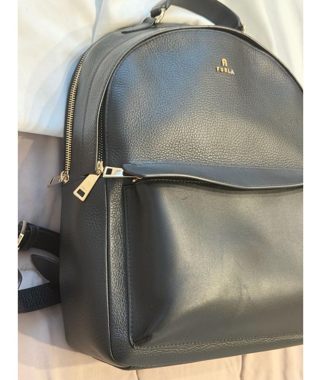 FURLA Черный кожаный рюкзак, фото 5