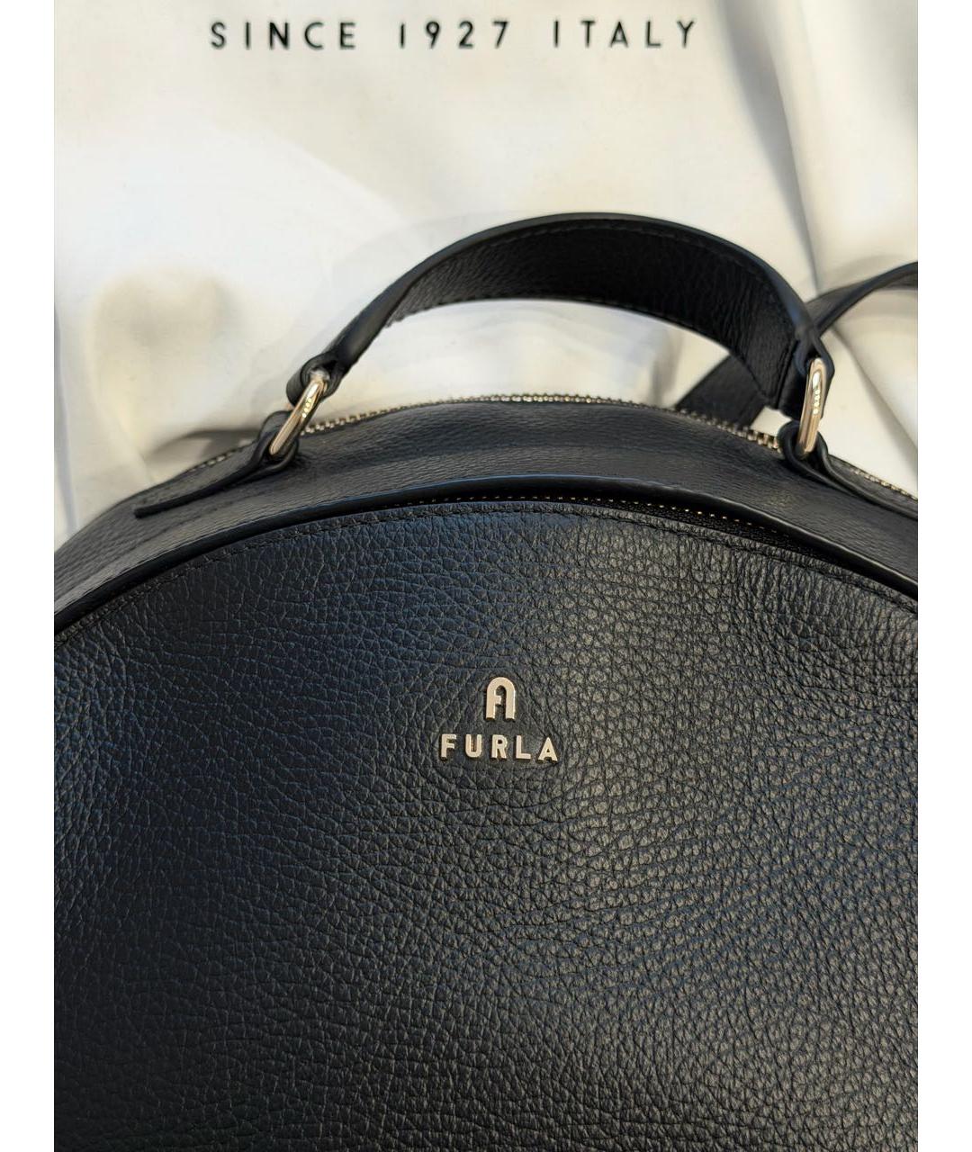 FURLA Черный кожаный рюкзак, фото 7