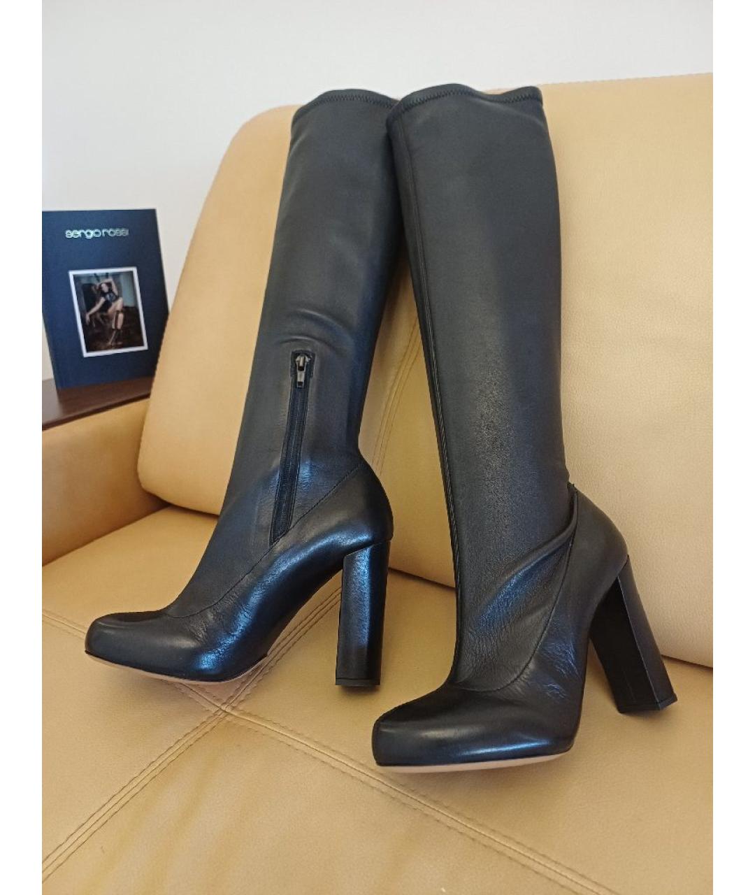 CHLOE Черные кожаные сапоги, фото 2