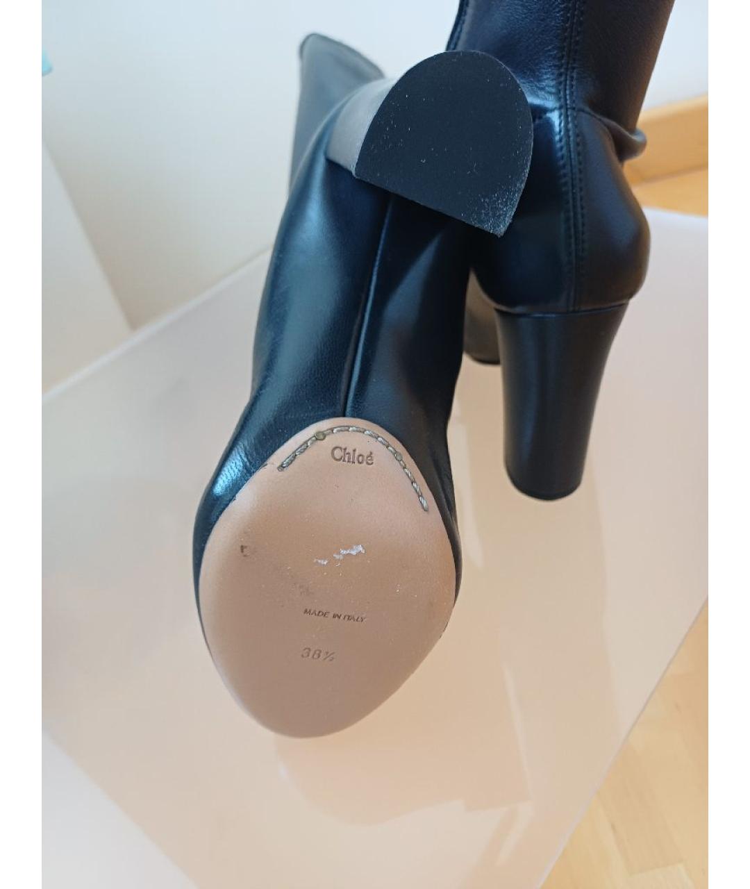 CHLOE Черные кожаные сапоги, фото 9
