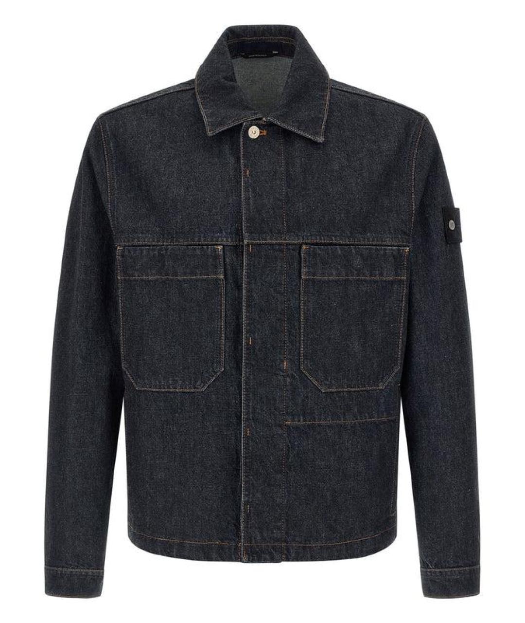 STONE ISLAND Темно-синяя хлопковая куртка, фото 1