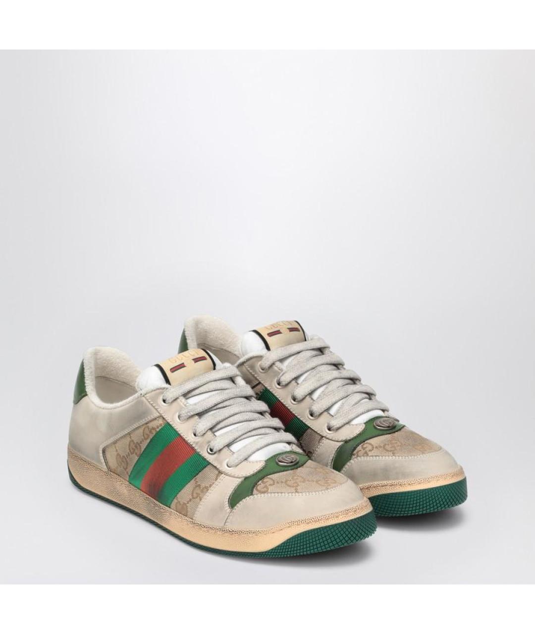 GUCCI Бежевые низкие кроссовки / кеды, фото 3