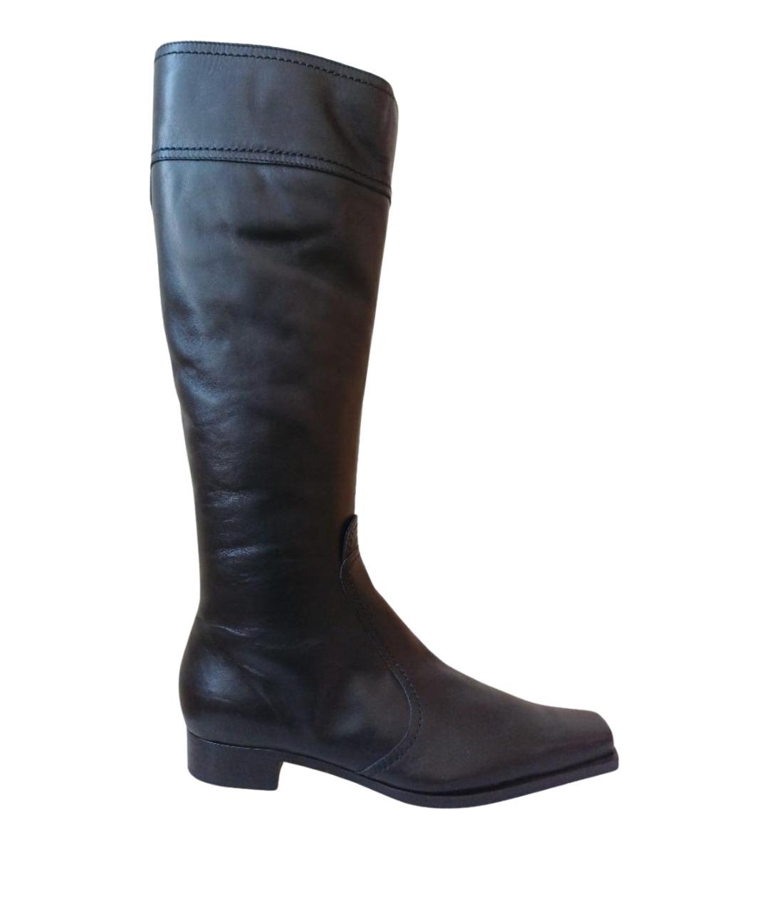 SERGIO ROSSI Черные кожаные сапоги, фото 1