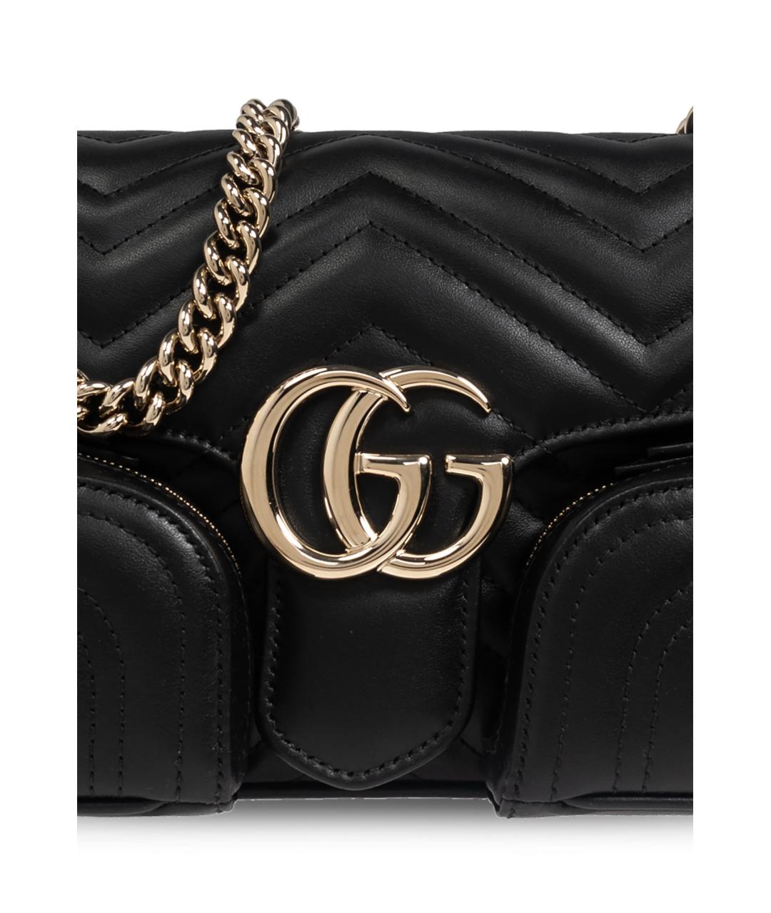 GUCCI Черная кожаная сумка через плечо, фото 5