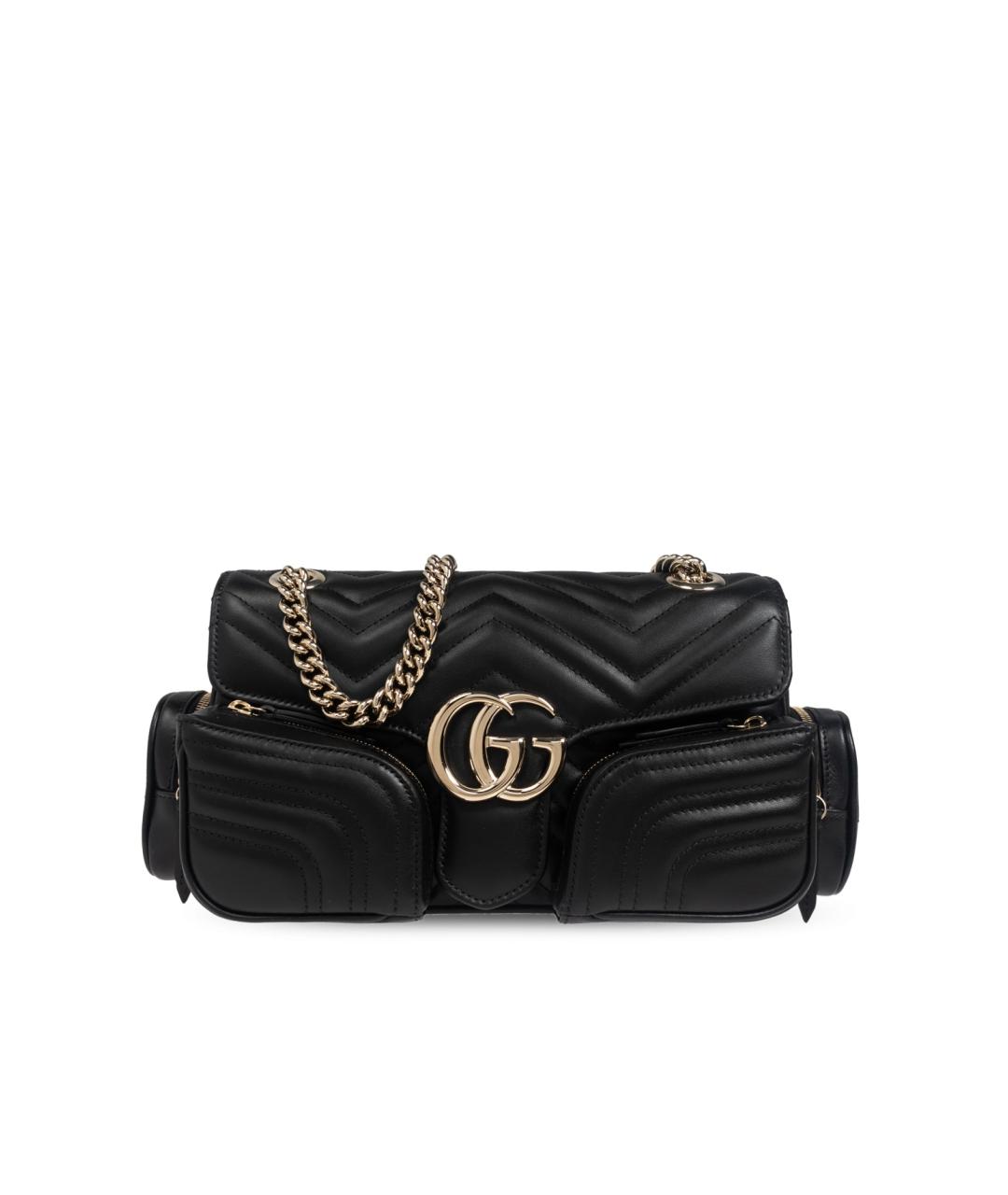 GUCCI Черная кожаная сумка через плечо, фото 7
