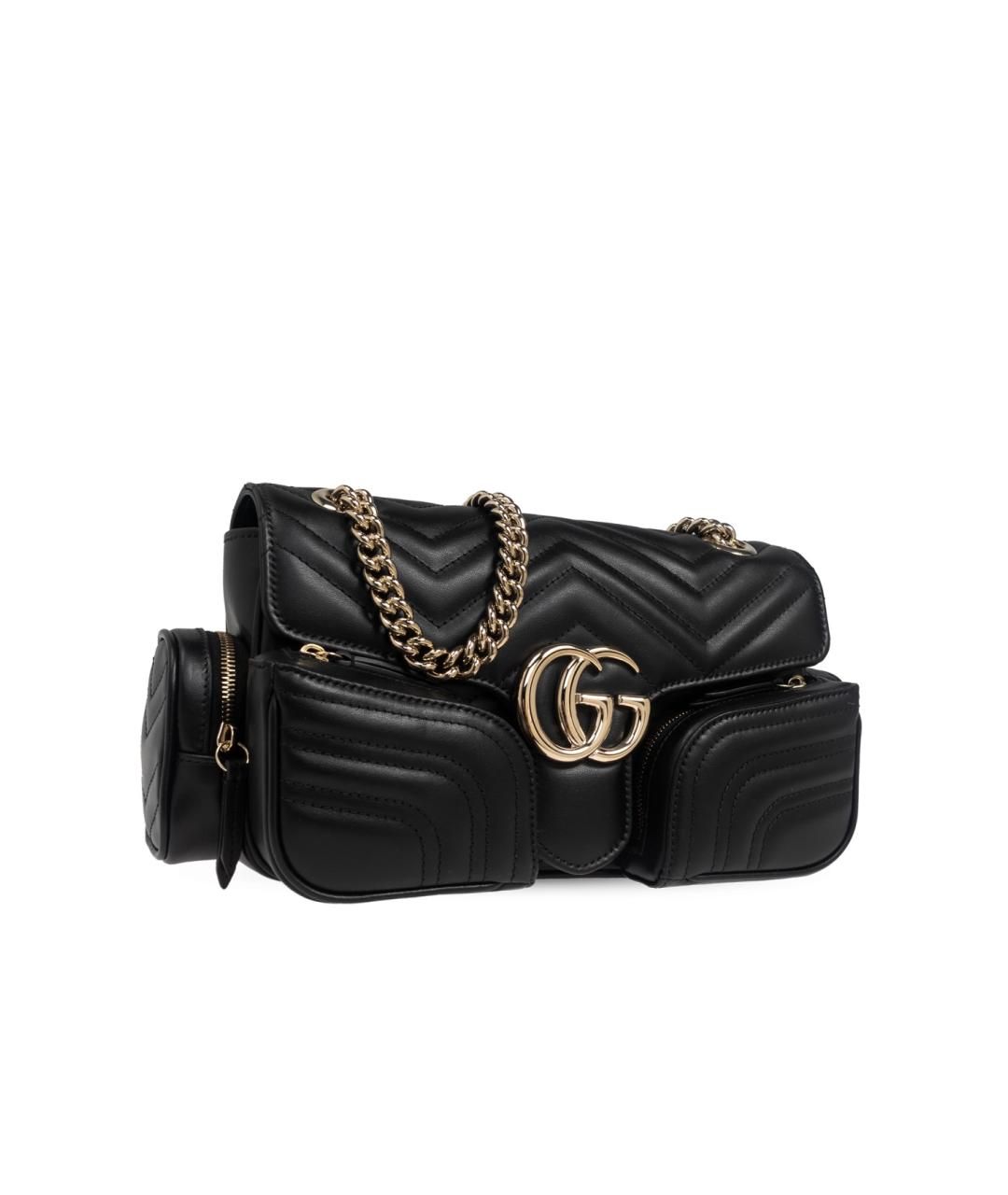 GUCCI Черная кожаная сумка через плечо, фото 3