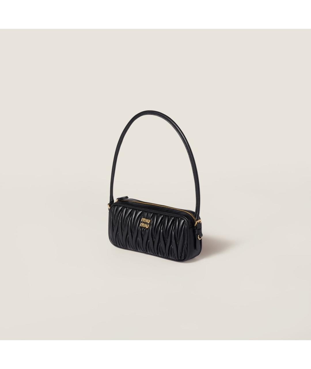 MIU MIU Черная кожаная сумка через плечо, фото 3