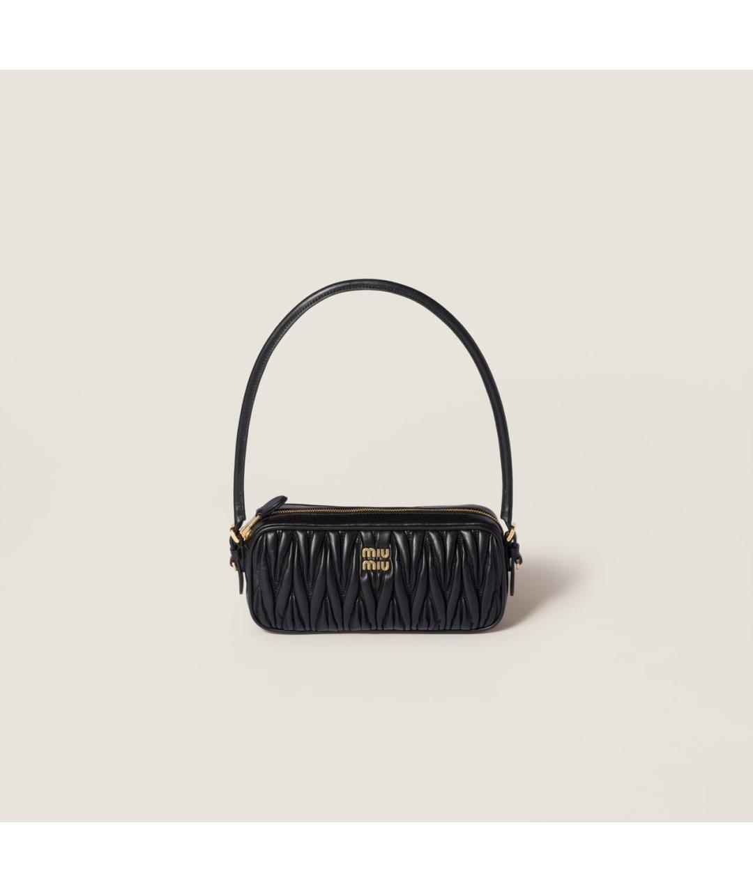 MIU MIU Черная кожаная сумка через плечо, фото 6