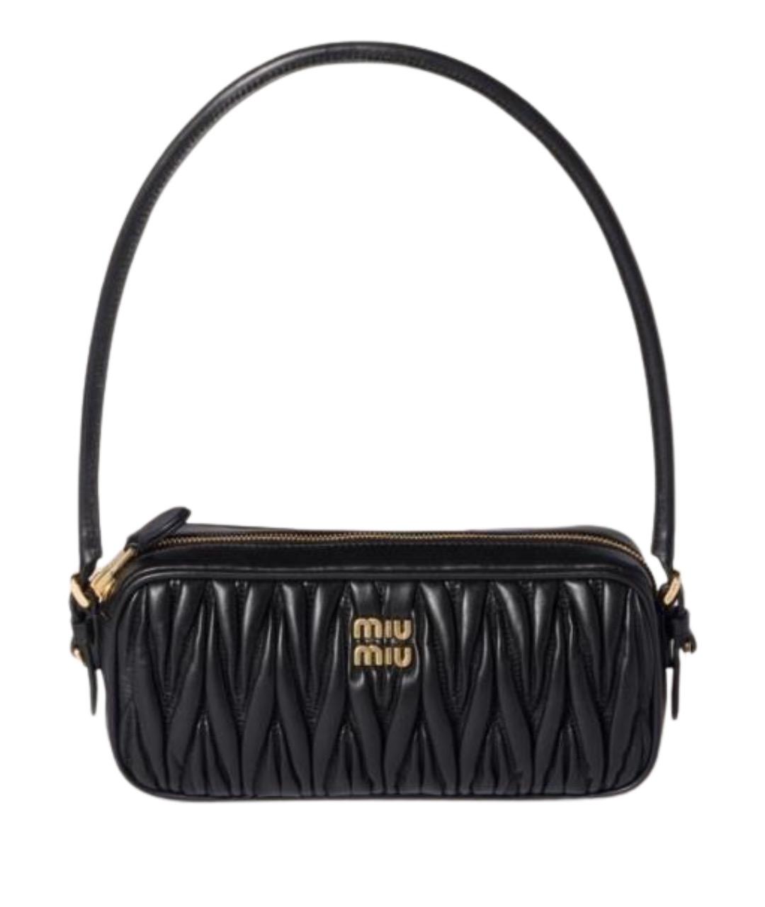MIU MIU Черная кожаная сумка через плечо, фото 1