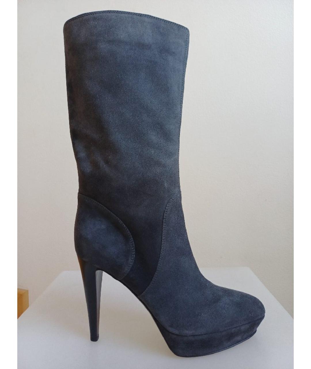 SERGIO ROSSI Серые замшевые сапоги, фото 9