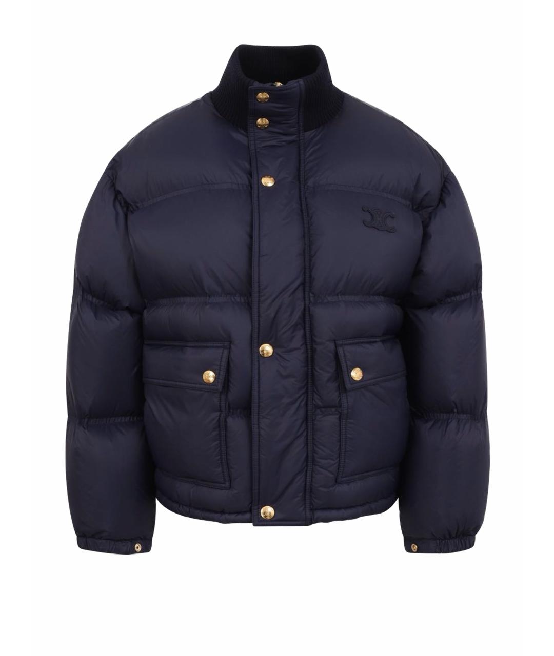 CELINE Темно-синий синтетический пуховик, фото 1