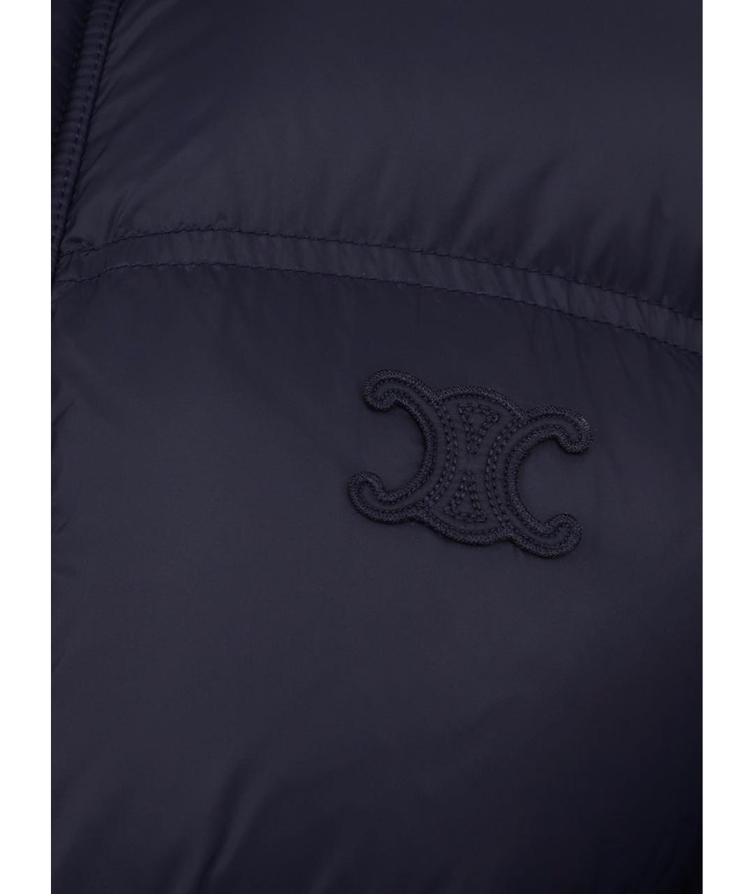 CELINE Темно-синий синтетический пуховик, фото 4