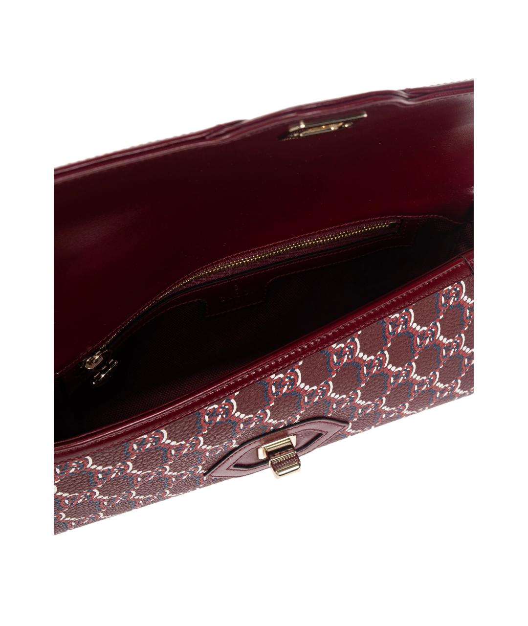 GUCCI Бордовая кожаная сумка через плечо, фото 5