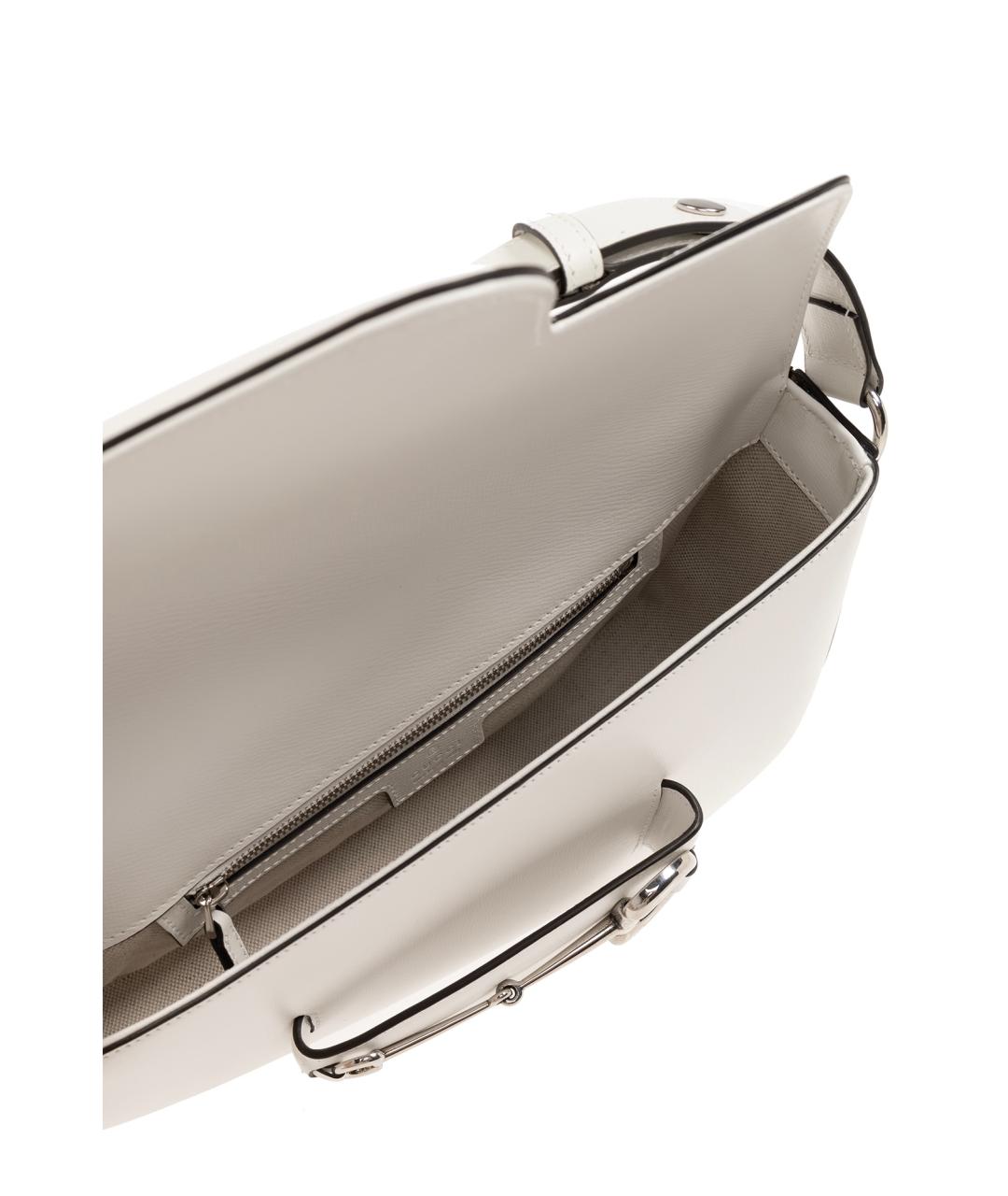 GUCCI Белая кожаная сумка с короткими ручками, фото 6