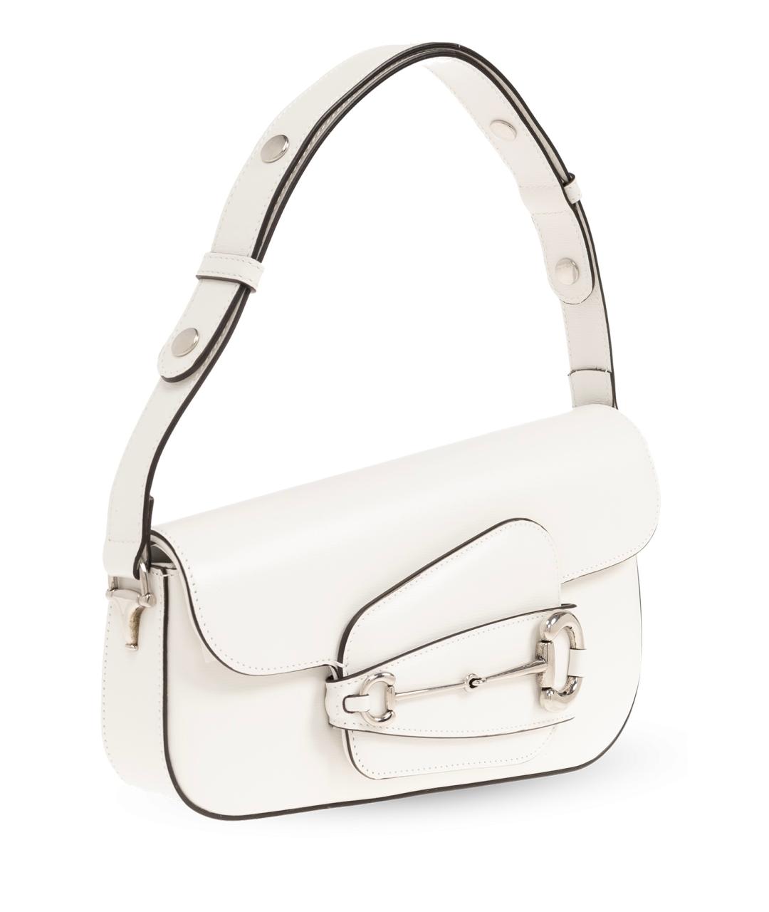 GUCCI Белая кожаная сумка с короткими ручками, фото 3