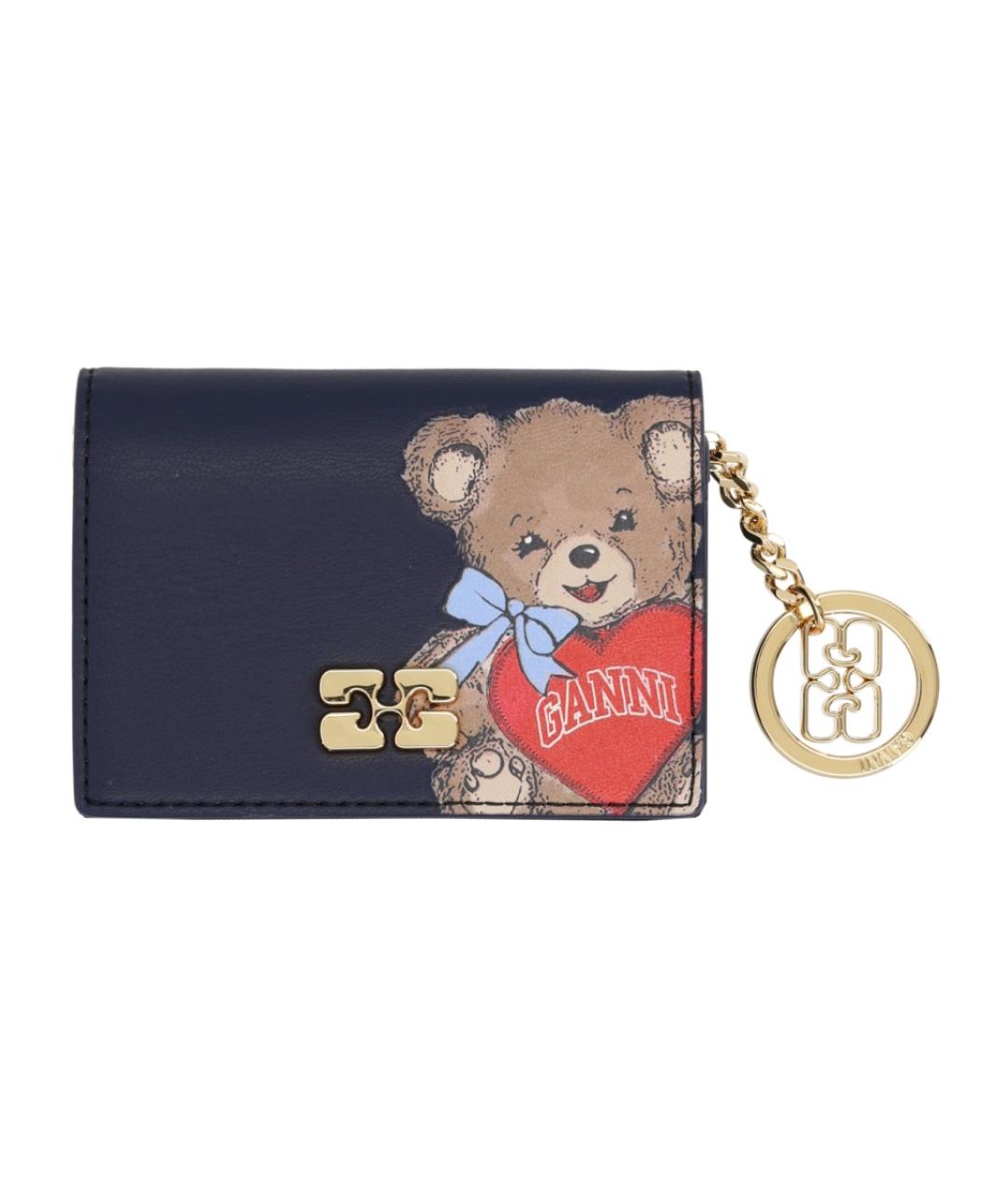 GANNI Черный кожаный кардхолдер, фото 1