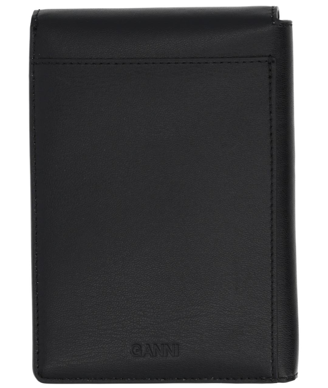 GANNI Черный кожаный кошелек, фото 2