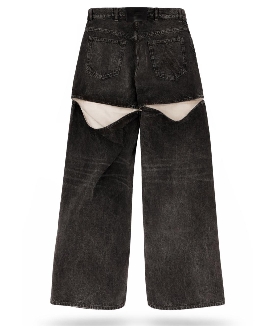 THE ATTICO Черные хлопковые прямые джинсы, фото 3