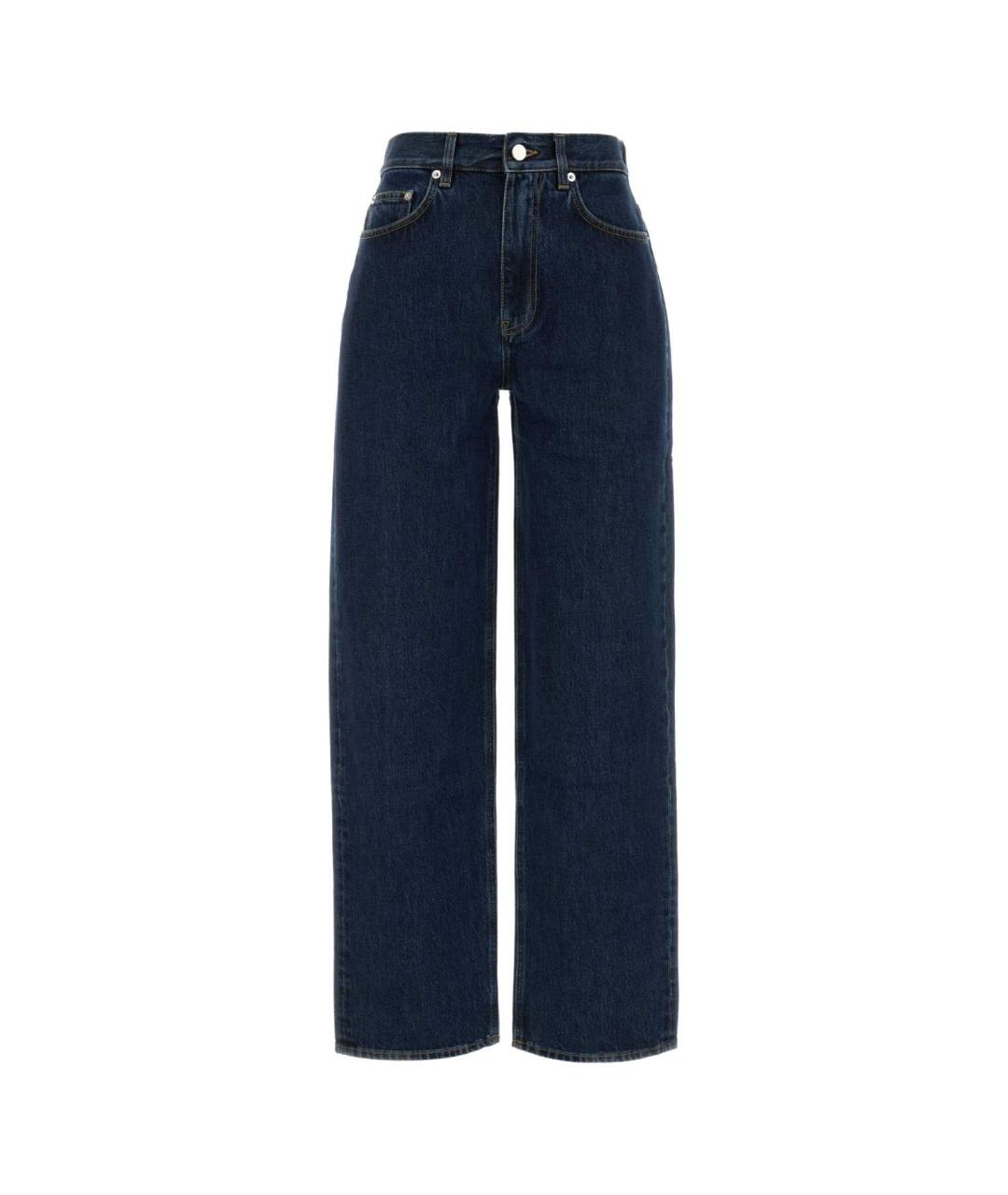 LOULOU STUDIO Синие хлопковые прямые джинсы, фото 1
