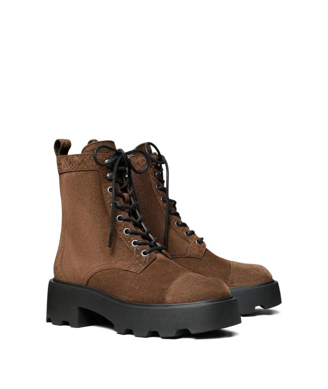 TORY BURCH Коричневые кожаные ботинки, фото 2