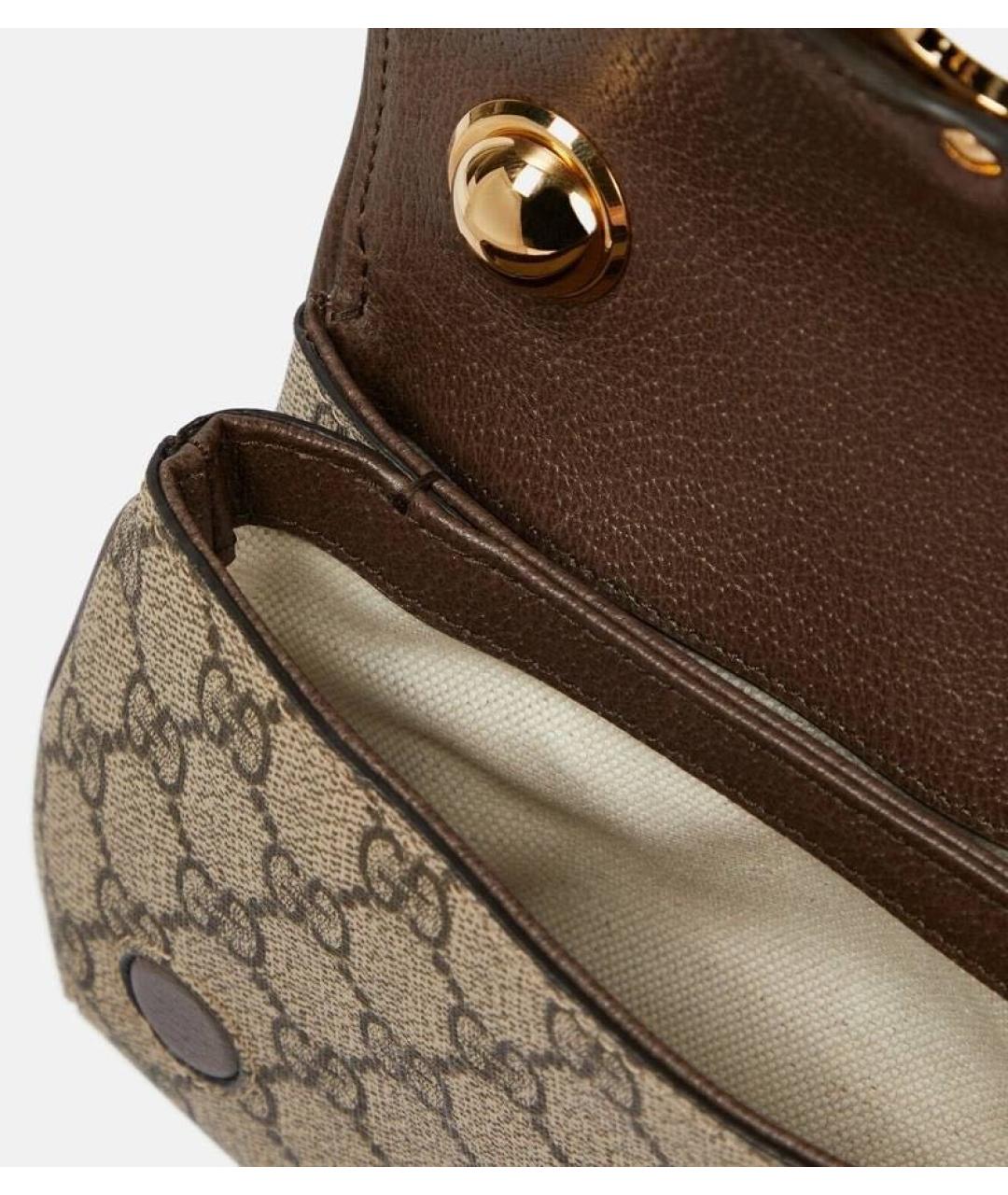GUCCI Коричневая жаккардовая сумка через плечо, фото 4