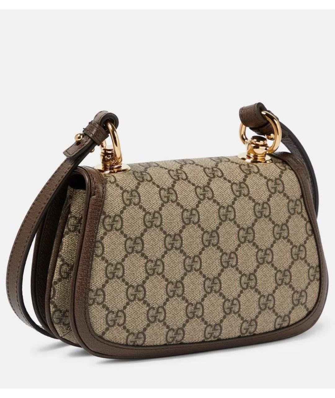 GUCCI Коричневая жаккардовая сумка через плечо, фото 3