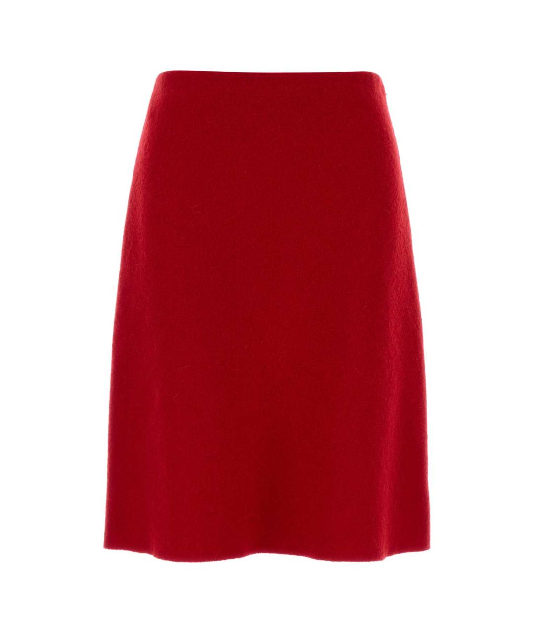 MIU MIU Красная шерстяная юбка миди, фото 1