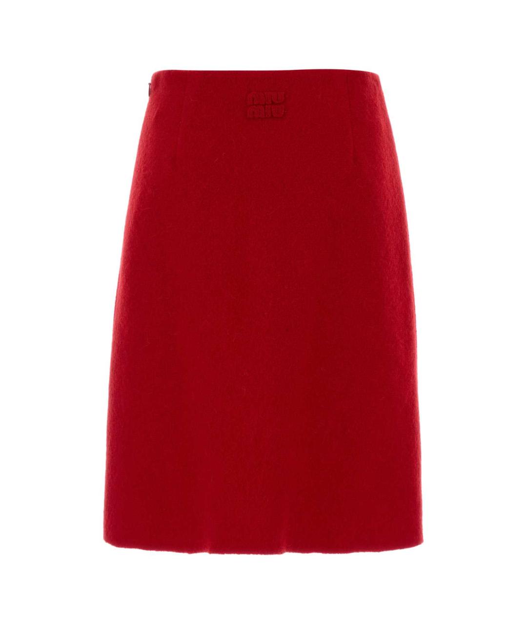MIU MIU Красная шерстяная юбка миди, фото 2