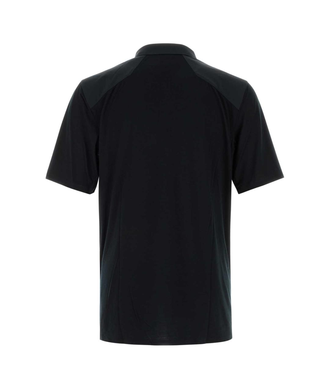 VEILANCE Черное хлопко-шерстяное поло с коротким рукавом, фото 2