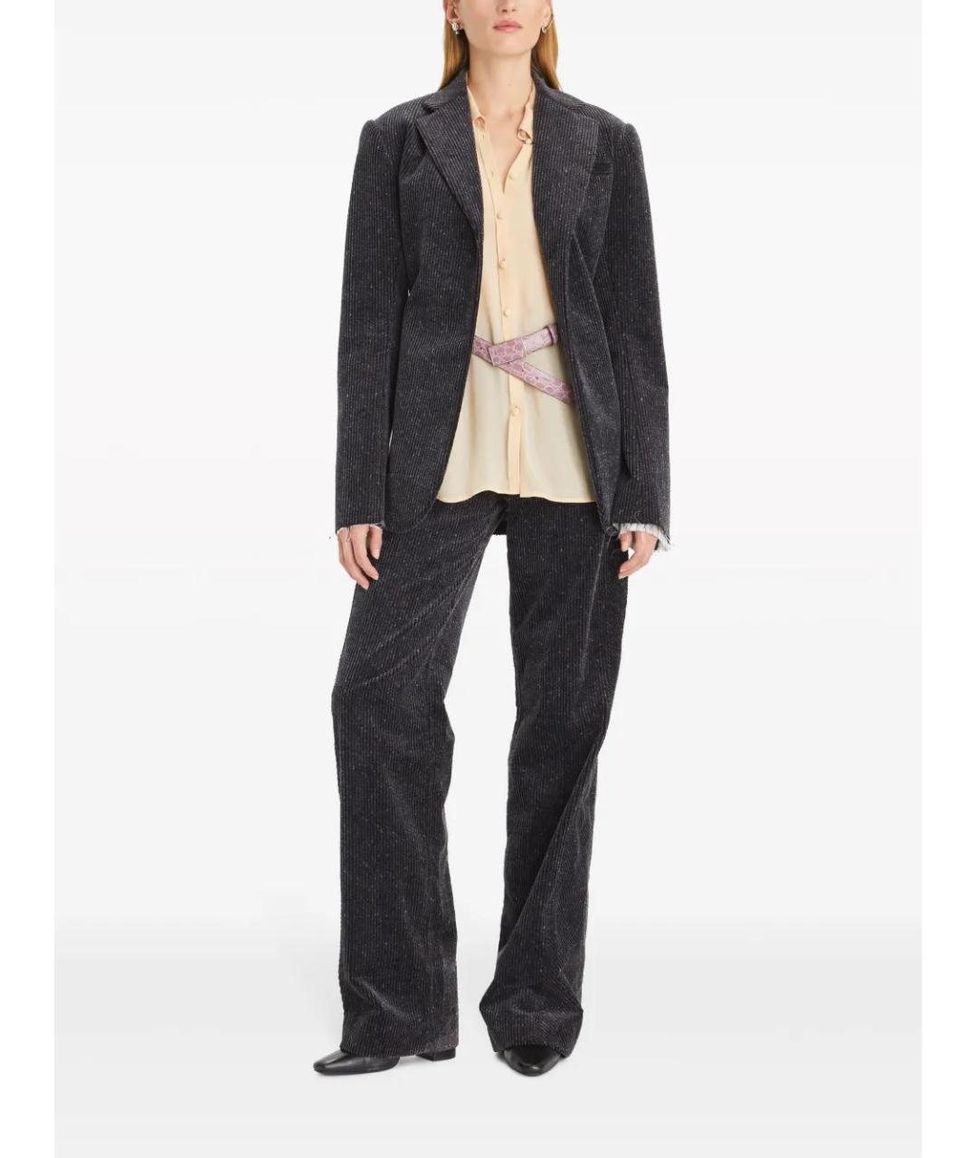 TORY BURCH Антрацитовый хлопковый жакет/пиджак, фото 2