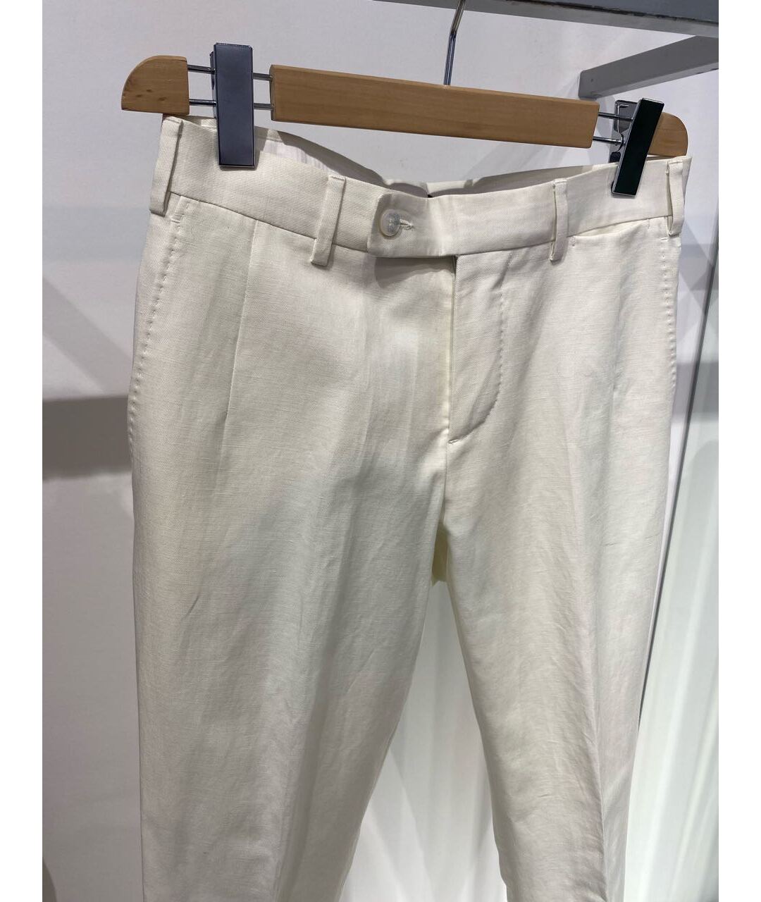 LARUSMIANI Белые хлопковые классические брюки, фото 3