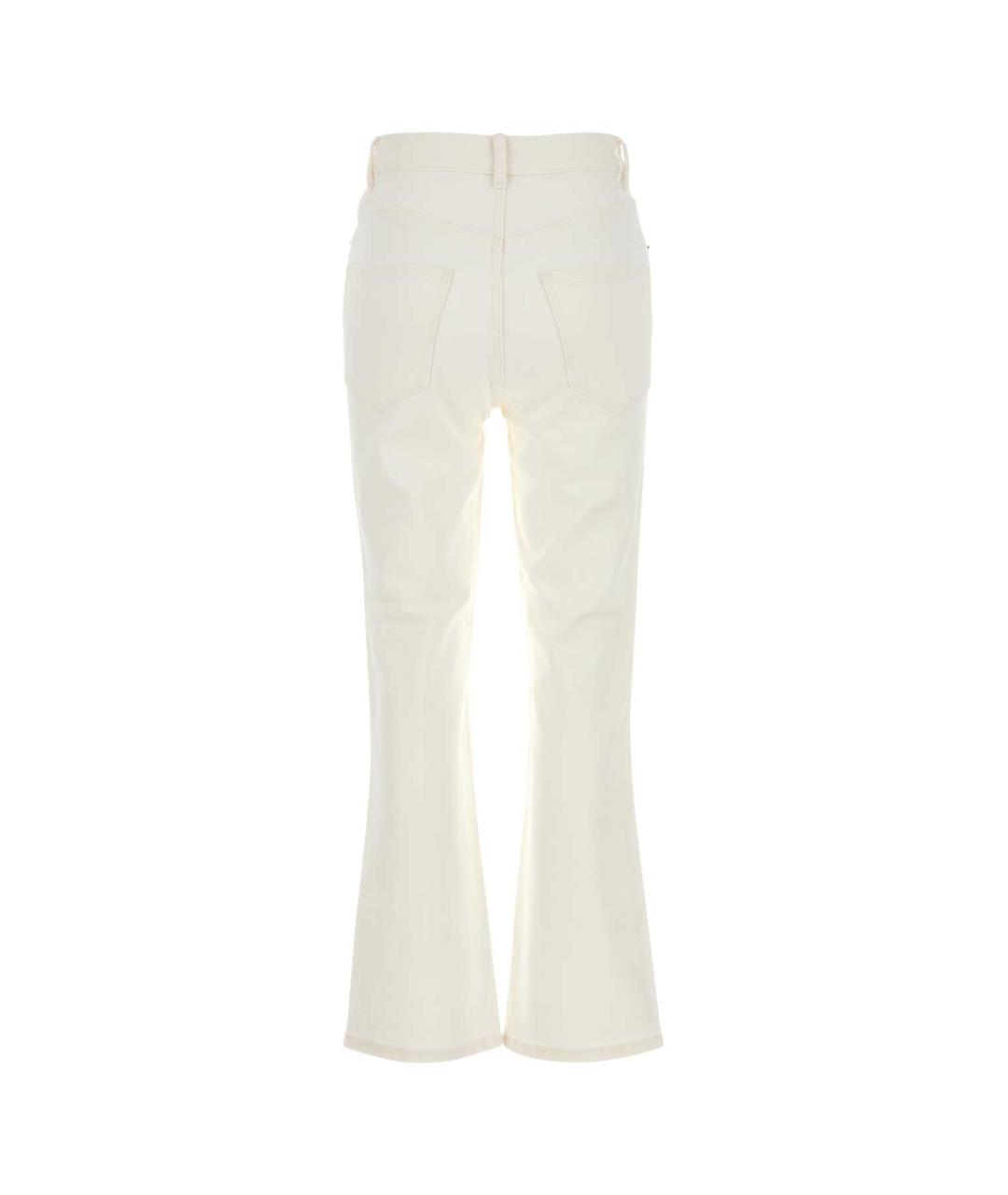 TORY BURCH Белые хлопковые прямые джинсы, фото 2