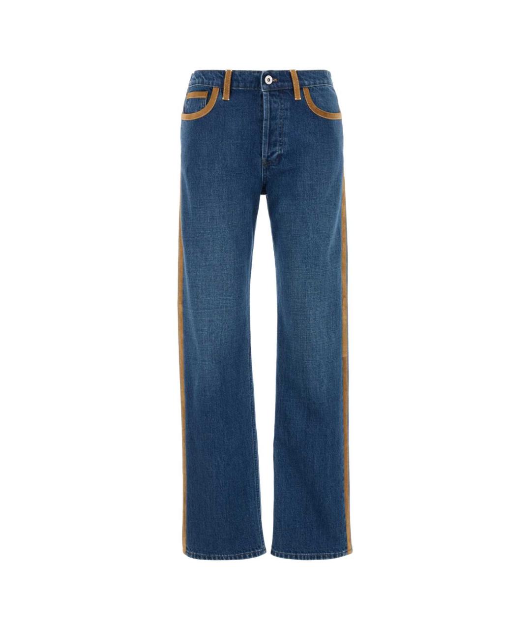 MIU MIU Синие хлопковые прямые джинсы, фото 1