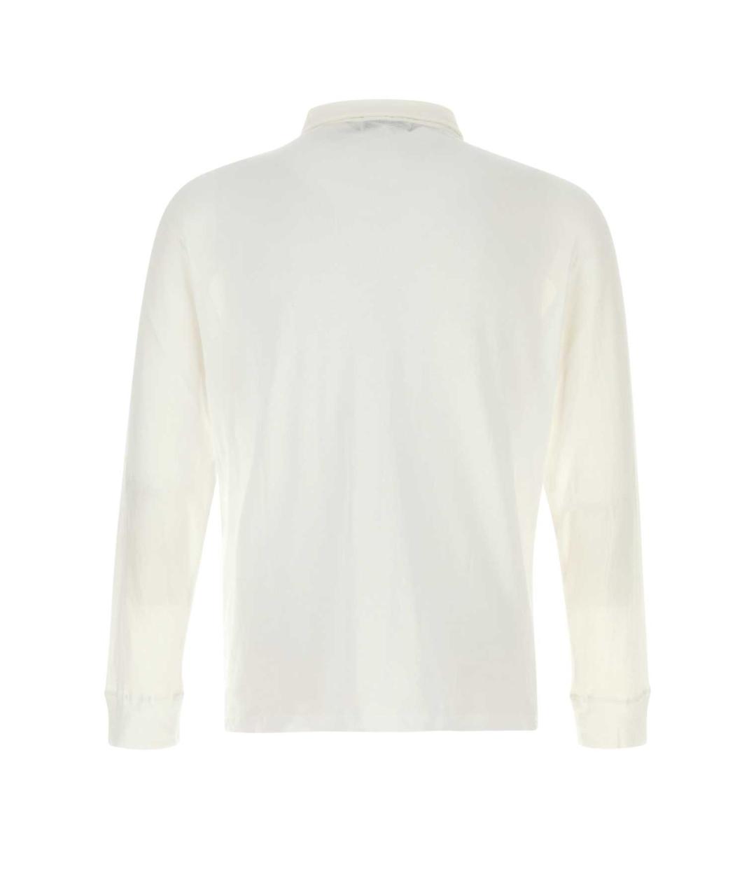 GIMAGUAS Белое хлопковое поло с длинным рукавом, фото 2