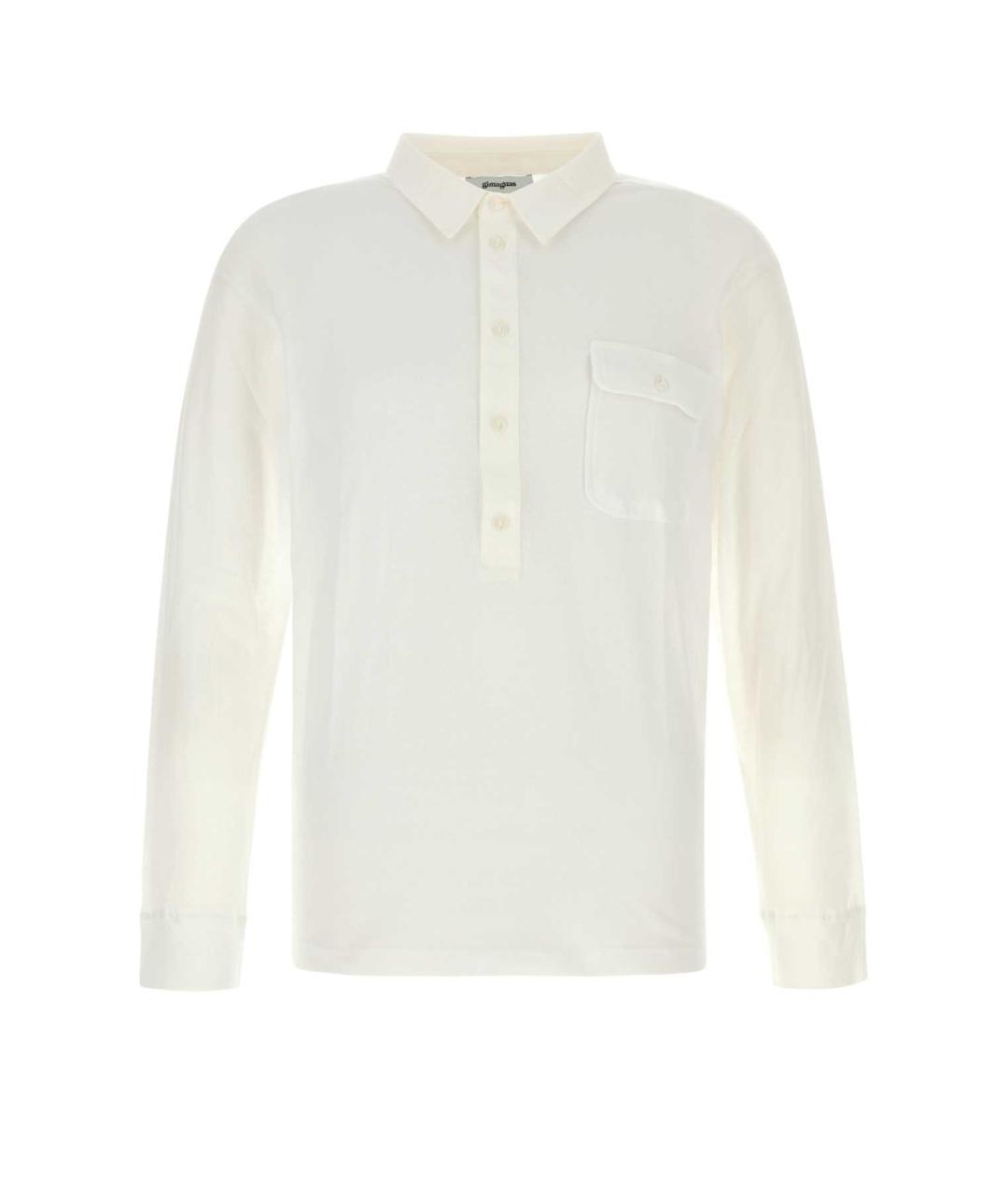 GIMAGUAS Белое хлопковое поло с длинным рукавом, фото 1