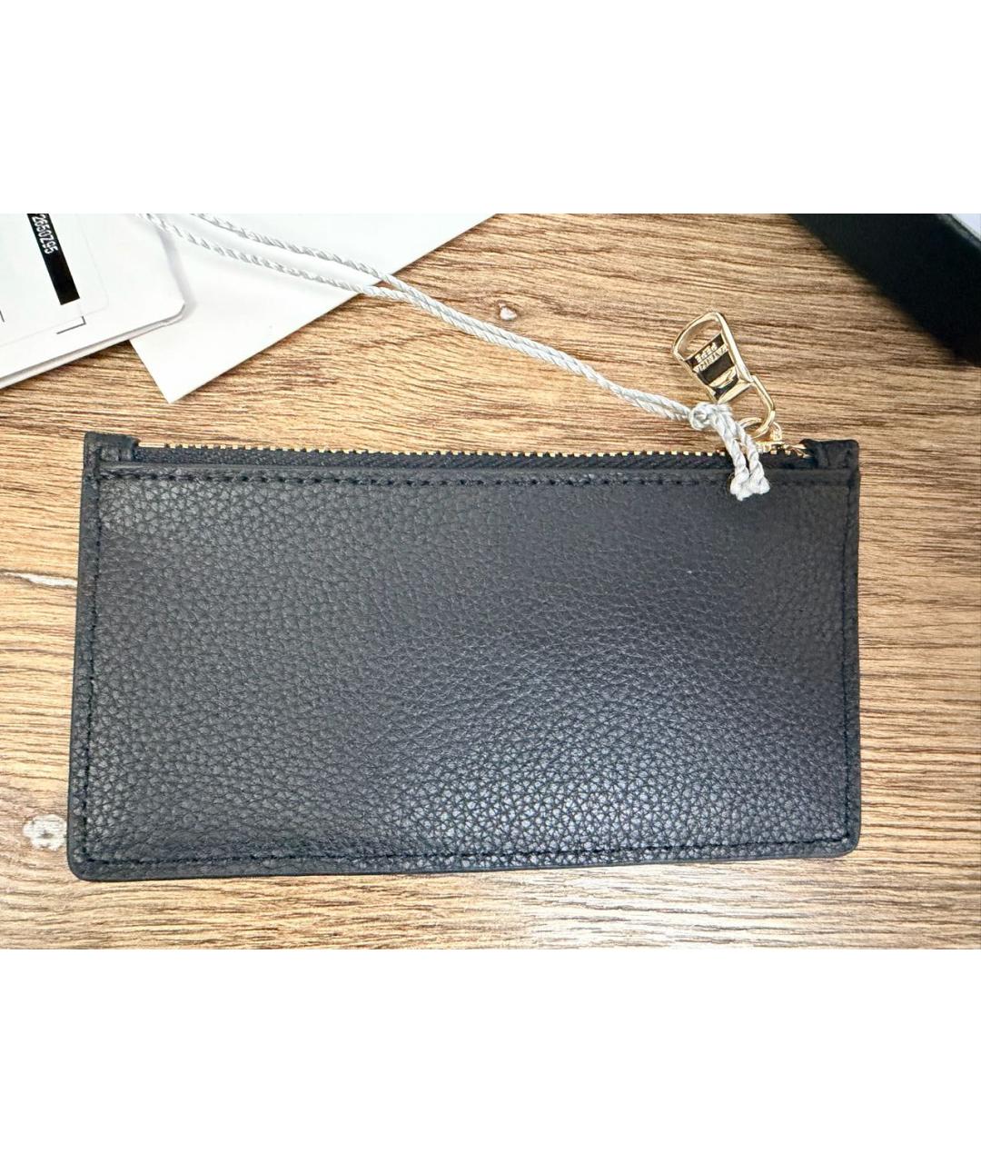 PATRIZIA PEPE Черный кожаный кардхолдер, фото 3