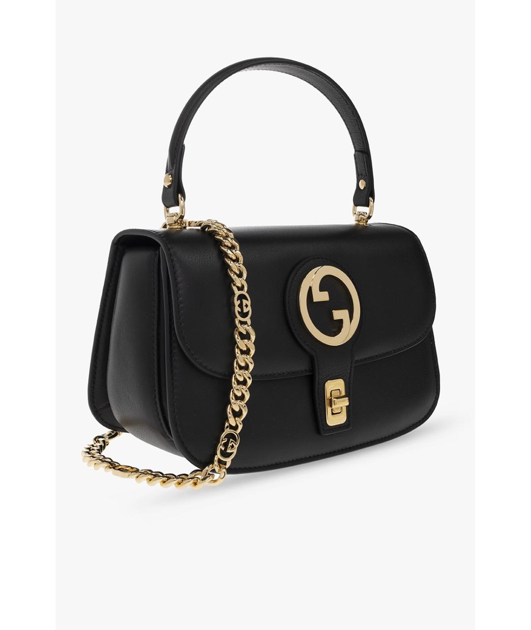 GUCCI Черная кожаная сумка с короткими ручками, фото 3