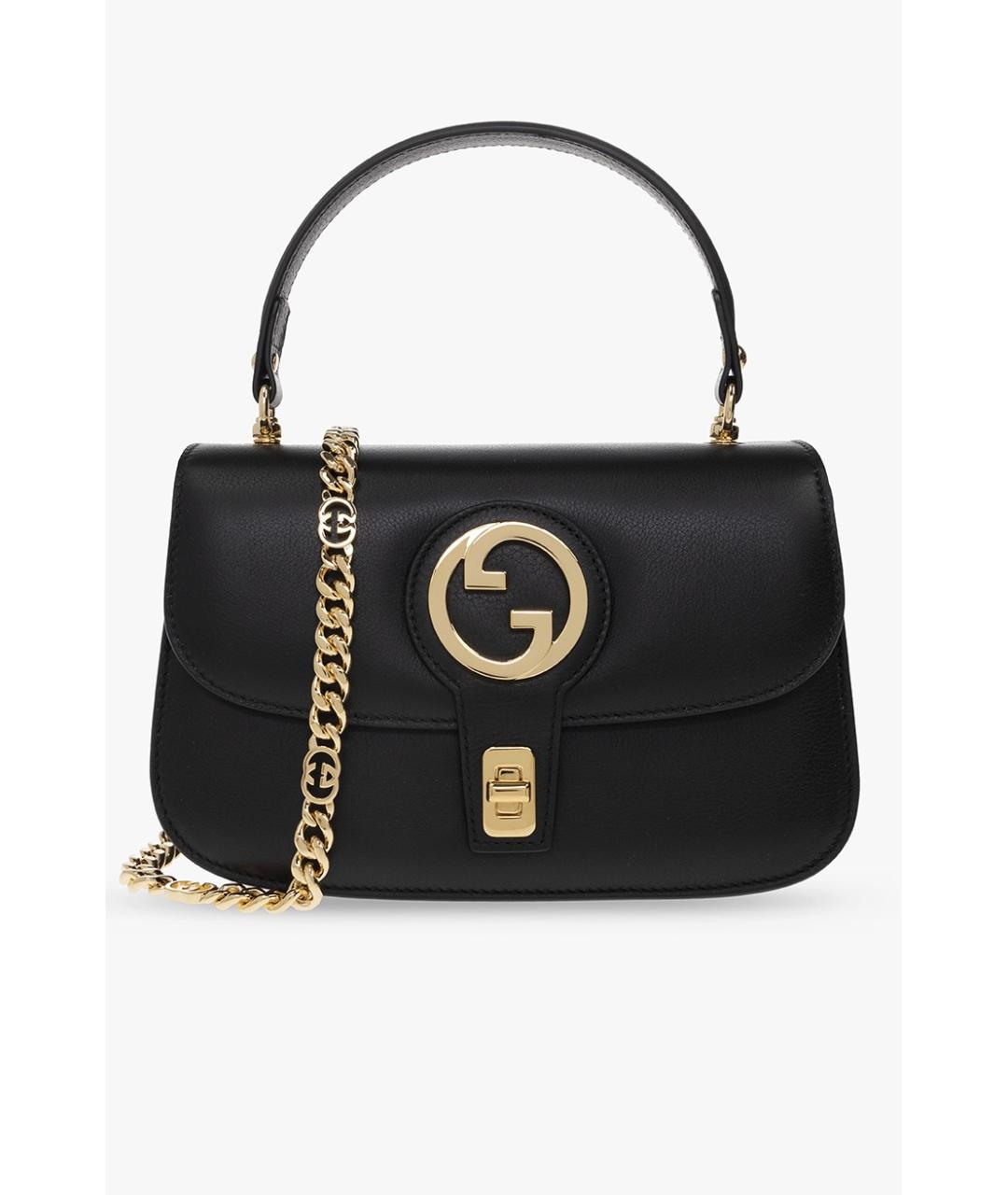 GUCCI Черная кожаная сумка с короткими ручками, фото 9