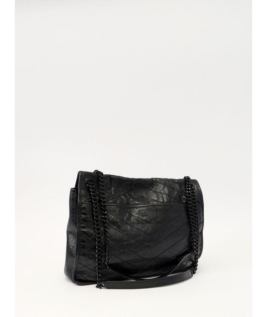 SAINT LAURENT Черная кожаная сумка через плечо, фото 3