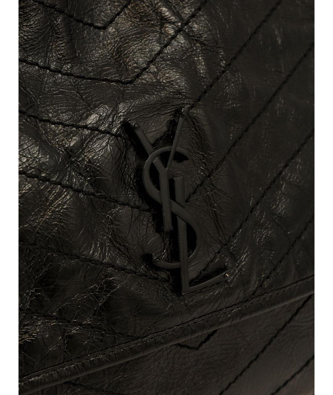 SAINT LAURENT Черная кожаная сумка через плечо, фото 4